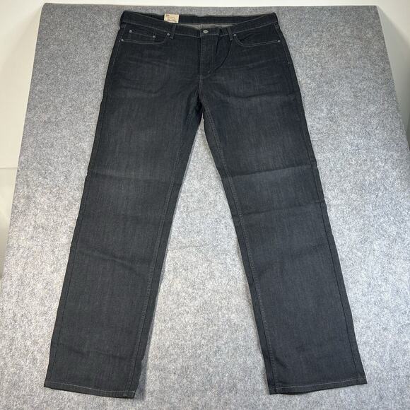 Levis 559 Jeans Mens 44x36 Relaxed Fit Straight Leg Denim Pants Black Dark Wash - Picture 1 of 10